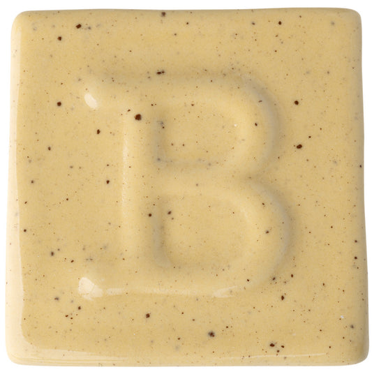 BOTZ 9318 Calcite Yellow PRO. Brännprov med 9318, bränt vid 1050 °C.