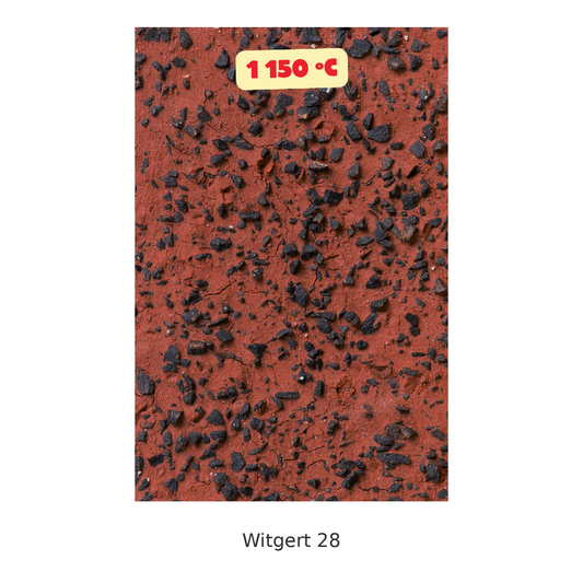 Närbild av brännprov för Witgert 28 vid 1150 °C