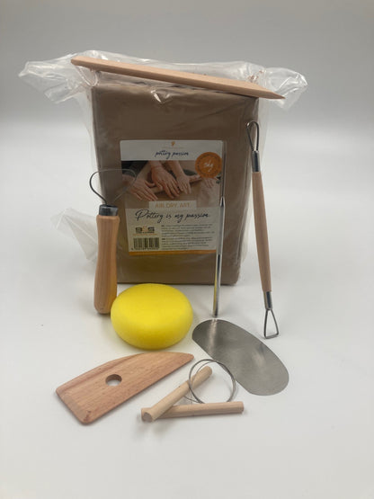Startpaket keramik - 751 AirDry lera & verktygskit