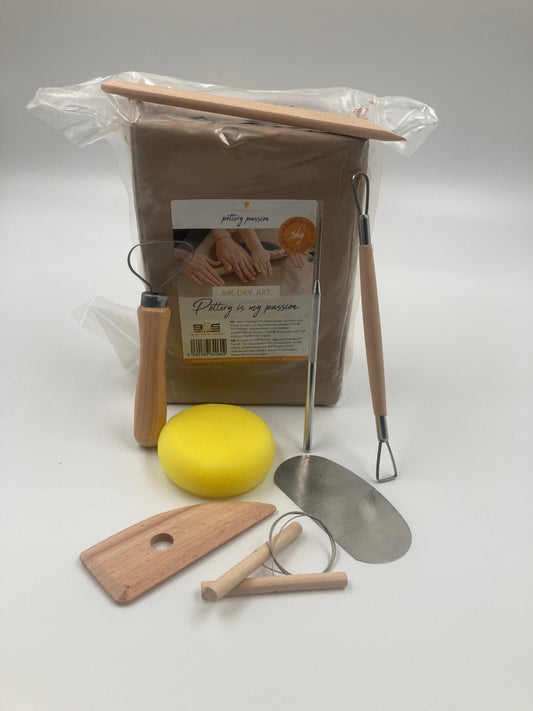Startpaket keramik - 751 AirDry lera & verktygskit