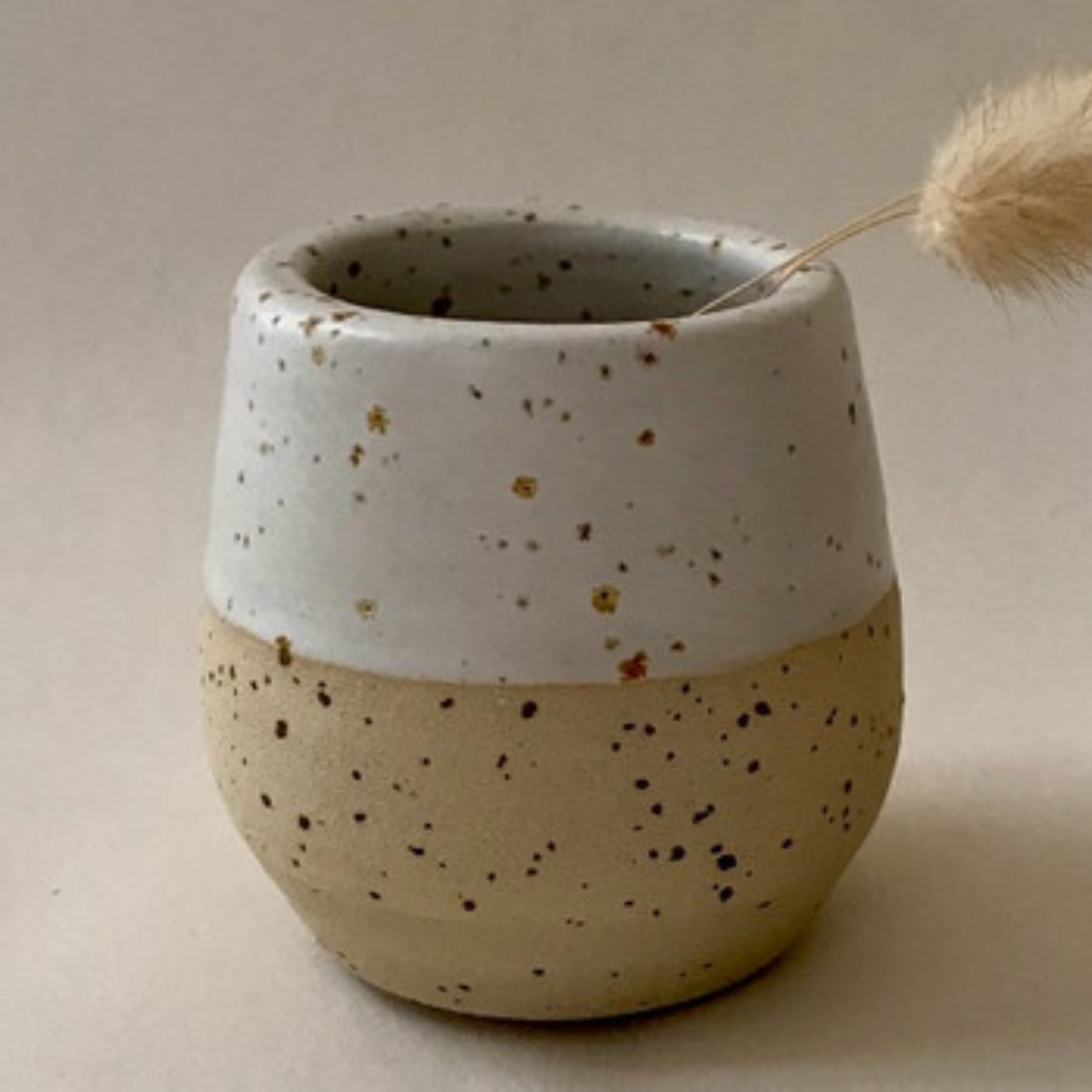 Goerg & Schneider 931 – ljus stengodslera med fin chamotte & basaltprickar