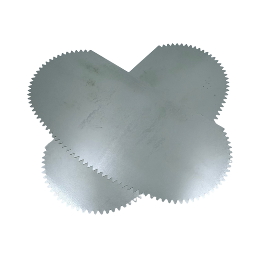 Drejsken i stål med tänder – P6, 96 × 48 mm, 0,15 mm