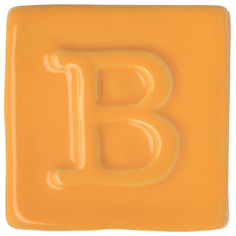 BOTZ 9308 Carnelian Yellow PRO. Brännprov med 9308, bränt vid 1050 °C.