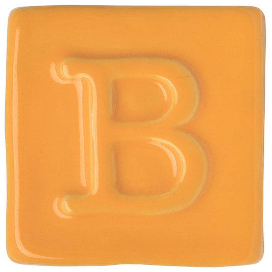 BOTZ 9308 Carnelian Yellow PRO. Brännprov med 9308, bränt vid 1050 °C.