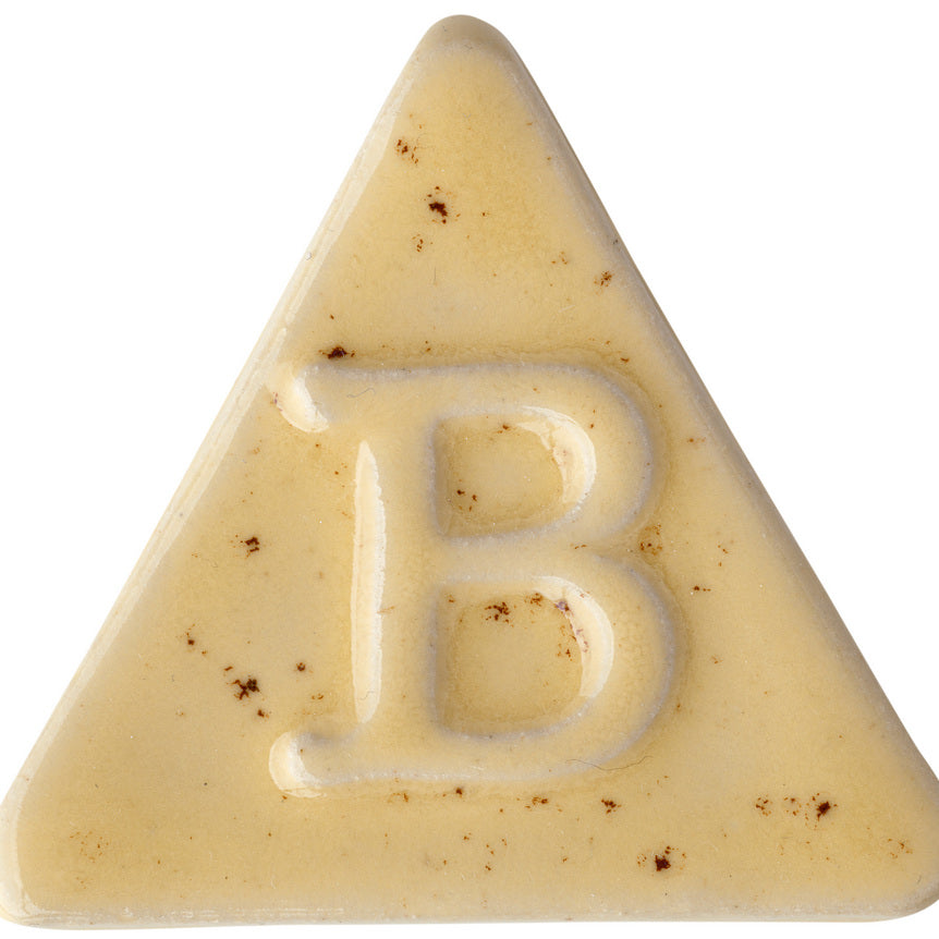 BOTZ 9318 Calcite Yellow PRO. Brännprov med 9318, bränt vid 1250 °C.