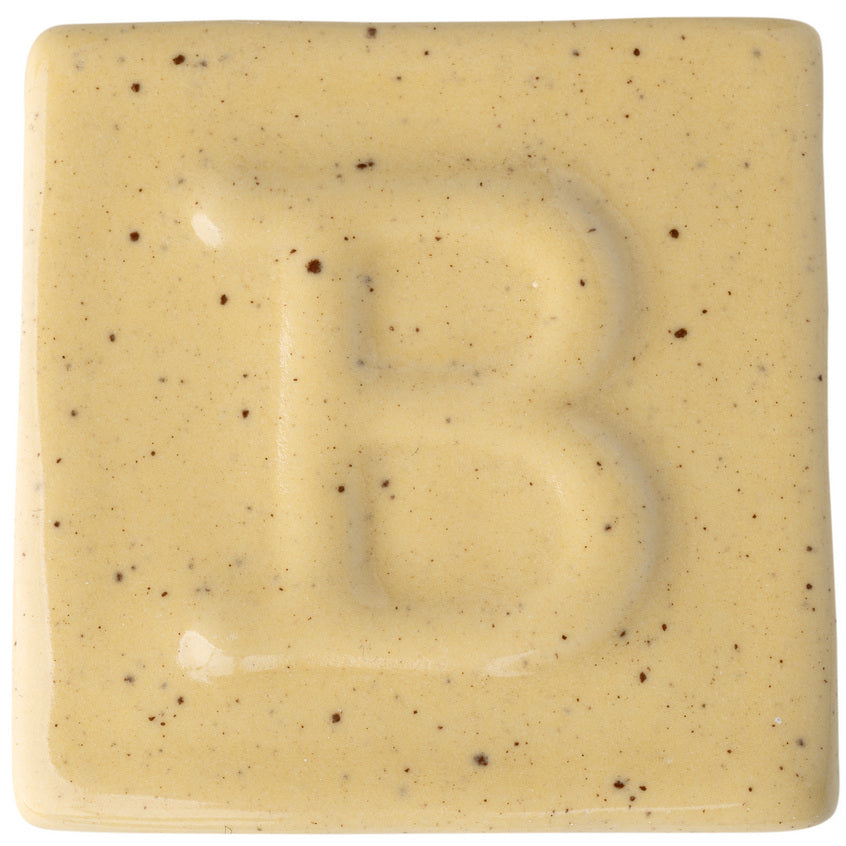 BOTZ 9318 Calcite Yellow PRO. Brännprov med 9318, bränt vid 1050 °C.