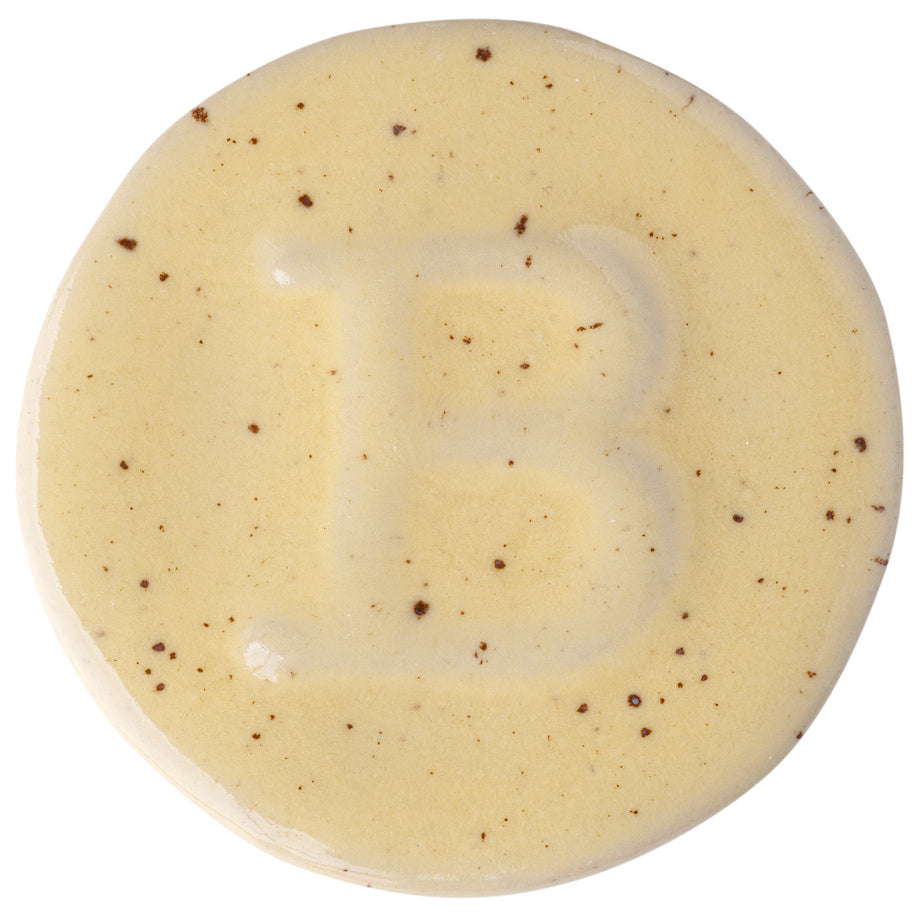 BOTZ 9318 Calcite Yellow PRO. Brännprov med 9318, bränt vid 1150 °C.