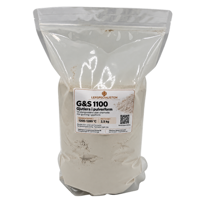 G&S 1100 gjutlera i pulverform – 2,5 kg i Lerspecialistens påse